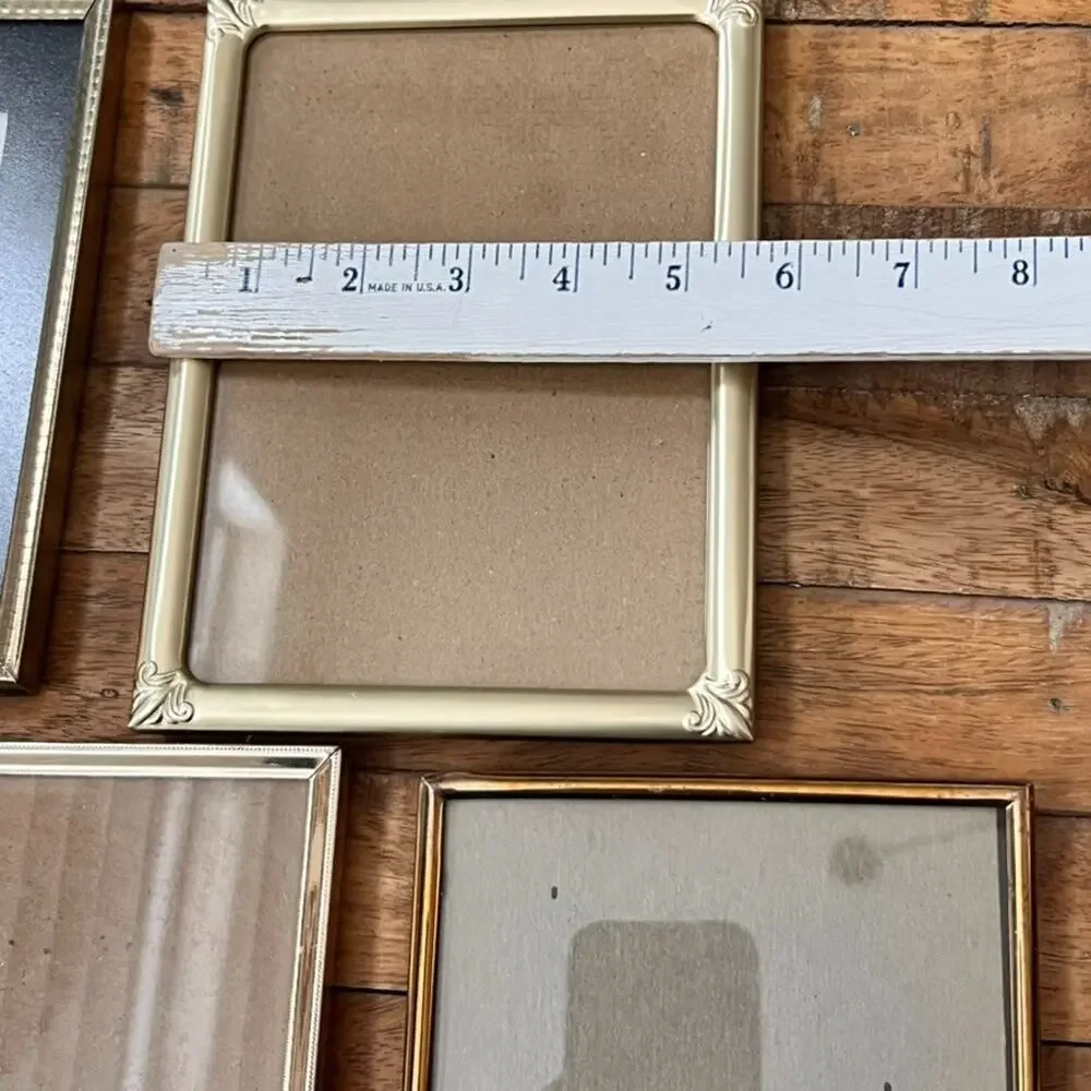 Collection Of Vintage Gold Toned Metal Picture Frames